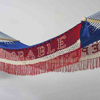 Single size personalized Deplorable for Trump red white and blue indoor and outdoor hammock