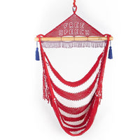 Patriotic polyester USA flag hammock chair with Free Speech sign