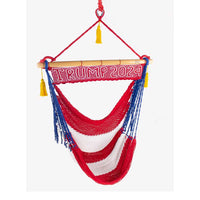 Weather resistant Trump 2024 striped flag hanging hammock chair