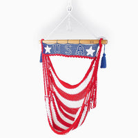 Florida porch hammock chair with USA sign