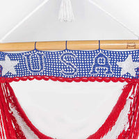 U.S.A. hammock chair for Arizona. Outdoors and indoors chair with sign
