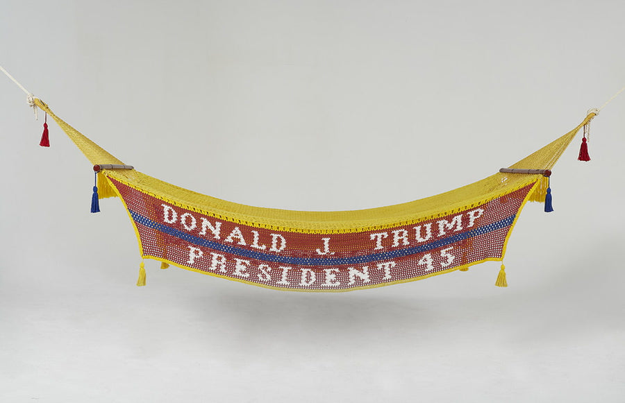 Extra large  Donald J. Trump President 45 memorabilia hammock - Natural dyes