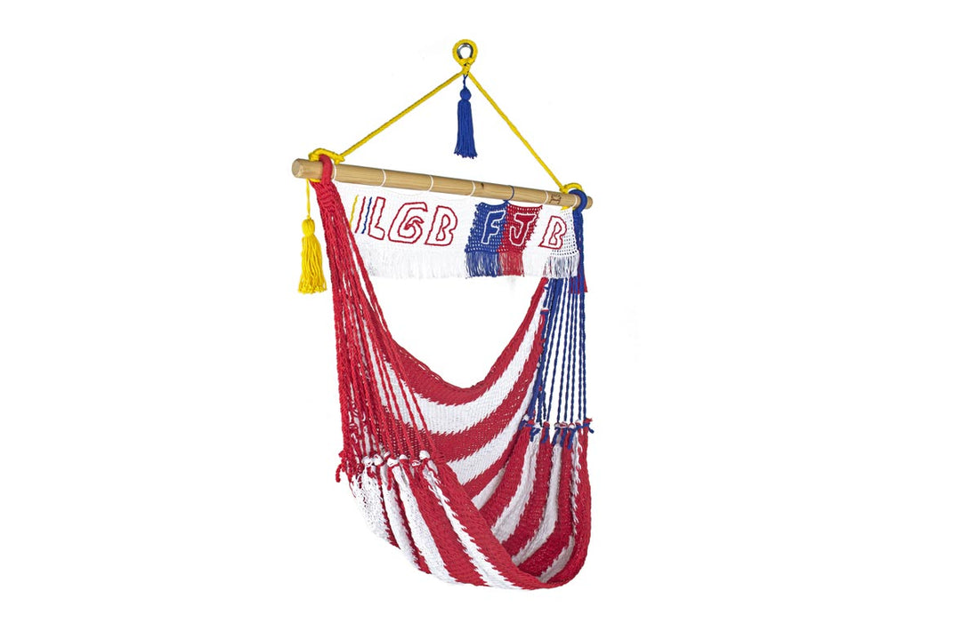 American Flag Hammock Chair With Spreader Bar And Let&