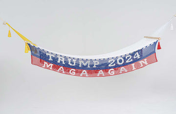 Single size Trump 2020 Maga Kag red white and blue campaign hammock - indoor and outdoor