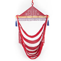 Patriotic polyester USA flag hammock chair  with Free Speech sign